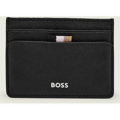 Boss BLACK Skórzane etui na karty Zair czarny OS Boss BLACK Skórzane etui na karty Zair czarny OS