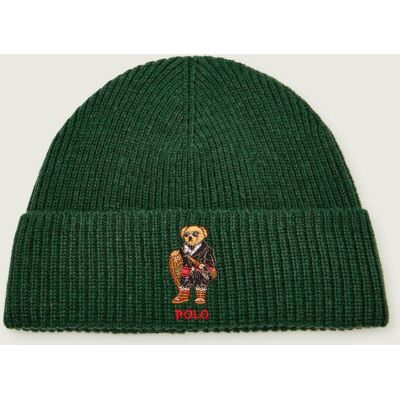 Polo Ralph Lauren Czapka HOLDAY z dodatkiem wełny butelkowa zieleń OS Polo Ralph Lauren Czapka HOLDAY z dodatkiem wełny butelkowa zieleń OS