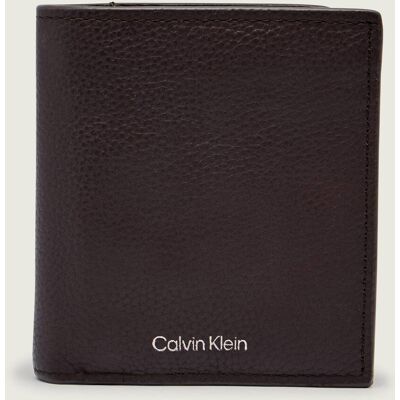 Calvin Klein Skórzany portfel brązowy OS Calvin Klein Skórzany portfel brązowy OS