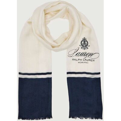 Polo Ralph Lauren LAUREN RALPH LAUREN Szal York Harbor z dodatkiem jedwabiu kremowy OS Polo Ralph Lauren LAUREN RALPH LAUREN Szal York Harbor z dodatkiem jedwabiu kremowy OS