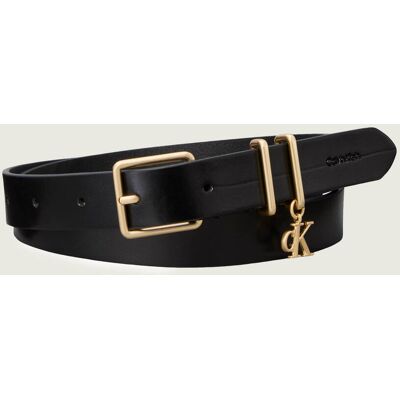 Calvin Klein Skórzany pasek MONOGRAM CHARM czarny 90 Calvin Klein Skórzany pasek MONOGRAM CHARM czarny 90