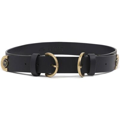 Pinko Skórzany pasek NADAL H3 BELT VITELLO czarny L Pinko Skórzany pasek NADAL H3 BELT VITELLO czarny L