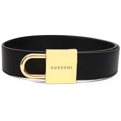 Buscemi Skórzany pasek LOCK czarny 85 Buscemi Skórzany pasek LOCK czarny 85