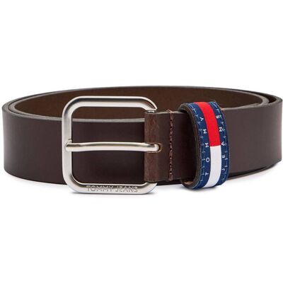 Tommy Jeans Skórzany pasek Ryan brązowy 100 Tommy Jeans Skórzany pasek Ryan brązowy 100