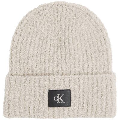 Calvin Klein Jeans Czapka HARDWARE z dodatkiem wełny beżowy OS Calvin Klein Jeans Czapka HARDWARE z dodatkiem wełny beżowy OS