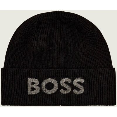 Boss BLACK Czapka Elios z dodatkiem wełny czarny OS Boss BLACK Czapka Elios z dodatkiem wełny czarny OS