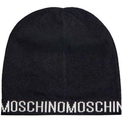 Moschino Czapka z dodatkiem wełny i kaszmiru czarny OS Moschino Czapka z dodatkiem wełny i kaszmiru czarny OS