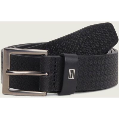 Tommy Hilfiger Skórzany pasek SOHO FLAG czarny 90 Tommy Hilfiger Skórzany pasek SOHO FLAG czarny 90