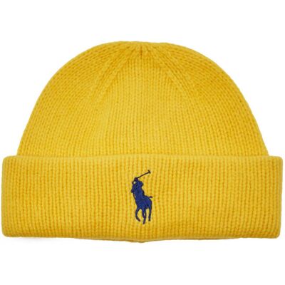 Polo Ralph Lauren Wełniana czapka żółty OS Polo Ralph Lauren Wełniana czapka żółty OS