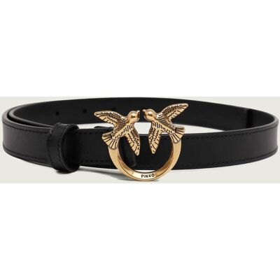 Pinko Skórzany pasek LOVE BERRY H2 czarny XS Pinko Skórzany pasek LOVE BERRY H2 czarny XS