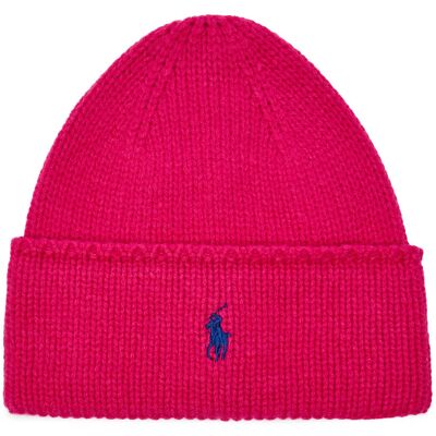 Polo Ralph Lauren Wełniana czapka fuksja OS Polo Ralph Lauren Wełniana czapka fuksja OS
