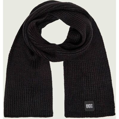 UGG Szal CHUNKY RIB z dodatkiem wełny czarny OS UGG Szal CHUNKY RIB z dodatkiem wełny czarny OS