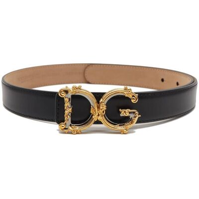 Dolce & Gabbana Skórzany pasek czarny 90 Dolce & Gabbana Skórzany pasek czarny 90