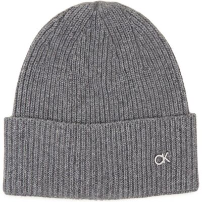 Calvin Klein Czapka RE-LOCK z dodatkiem wełny i kaszmiru szary OS Calvin Klein Czapka RE-LOCK z dodatkiem wełny i kaszmiru szary OS