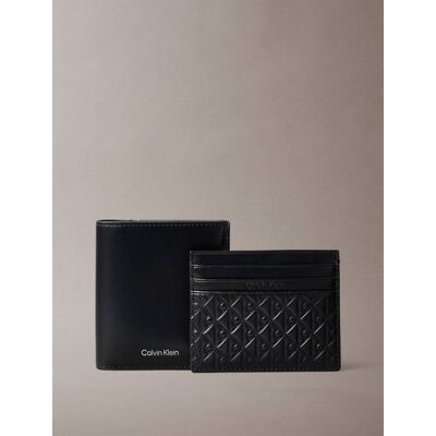 Calvin Klein Skórzany portfel + etui na karty czarny OS Calvin Klein Skórzany portfel + etui na karty czarny OS