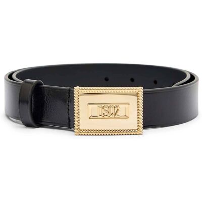 Dsquared2 Skórzany pasek Plaque czarny 105 Dsquared2 Skórzany pasek Plaque czarny 105