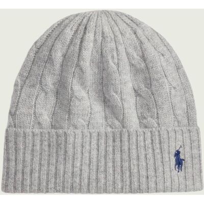 Polo Ralph Lauren Wełniana czapka z dodatkiem kaszmiru szary OS Polo Ralph Lauren Wełniana czapka z dodatkiem kaszmiru szary OS