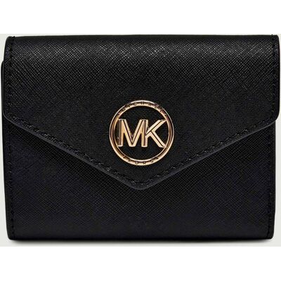 Michael Kors Skórzany portfel Carmen czarny OS Michael Kors Skórzany portfel Carmen czarny OS