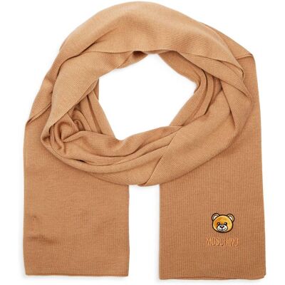 Moschino Wełniany szal camel OS Moschino Wełniany szal camel OS