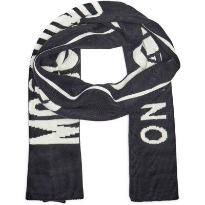 Moschino Szal z dodatkiem wełny czarny OS Moschino Szal z dodatkiem wełny czarny OS