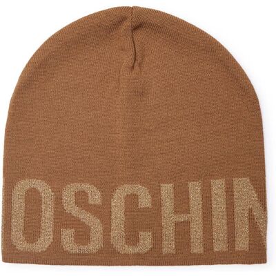 Moschino Czapka z dodatkiem wełny camel OS Moschino Czapka z dodatkiem wełny camel OS
