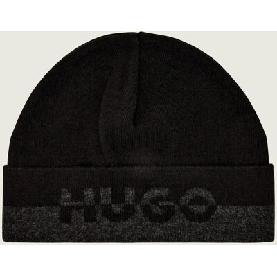 HUGO Czapka Xiviso z dodatkiem wełny czarny OS HUGO Czapka Xiviso z dodatkiem wełny czarny OS