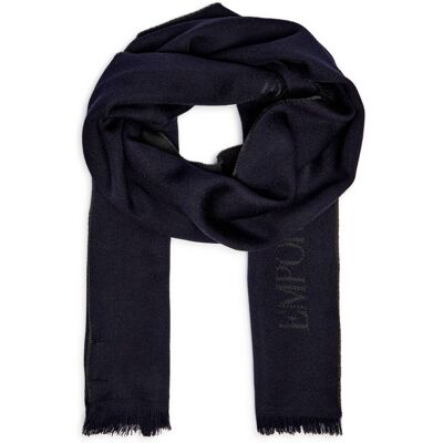 Giorgio Armani Emporio Armani Wełniany szal granatowy OS Giorgio Armani Emporio Armani Wełniany szal granatowy OS