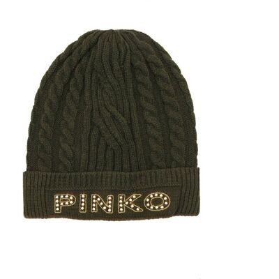 Pinko Czapka BAMBOO CAPPELLO VISCOSA CABLES zielony OS Pinko Czapka BAMBOO CAPPELLO VISCOSA CABLES zielony OS