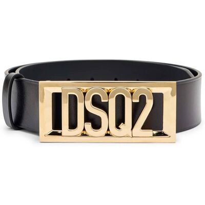 Dsquared2 Skórzany pasek Plaque czarny 90 Dsquared2 Skórzany pasek Plaque czarny 90