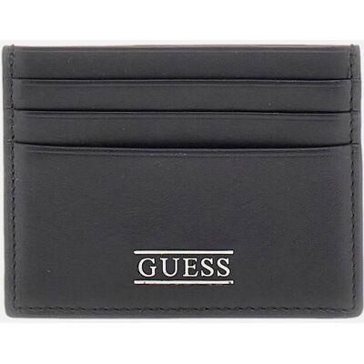 Guess Skórzane etui na karty BOSTON czarny OS Guess Skórzane etui na karty BOSTON czarny OS