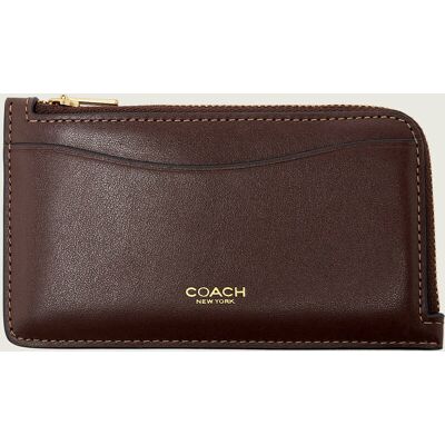 Coach Skórzany portfel + etui na karty brązowy OS Coach Skórzany portfel + etui na karty brązowy OS