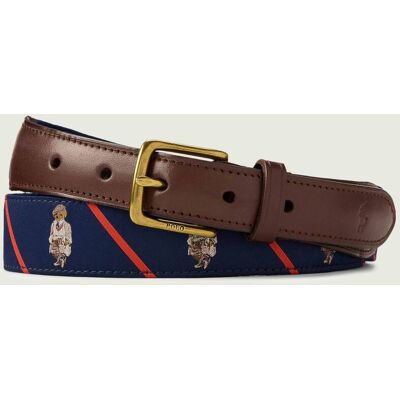 Polo Ralph Lauren Pasek BEAR z dodatkiem skóry granatowy XS Polo Ralph Lauren Pasek BEAR z dodatkiem skóry granatowy XS