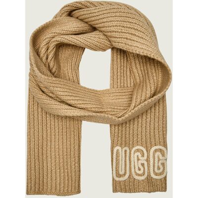 UGG Szal Chunky Crafted z dodatkiem wełny beżowy OS UGG Szal Chunky Crafted z dodatkiem wełny beżowy OS