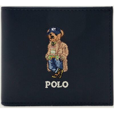 Polo Ralph Lauren Skórzany portfel Billfold granatowy OS Polo Ralph Lauren Skórzany portfel Billfold granatowy OS