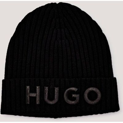 HUGO Wełniana czapka Unisex X czarny OS HUGO Wełniana czapka Unisex X czarny OS