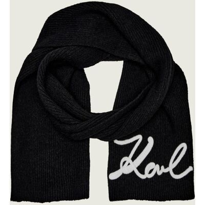 Karl Lagerfeld Szal K/signature z dodatkiem wełny czarny OS Karl Lagerfeld Szal K/signature z dodatkiem wełny czarny OS