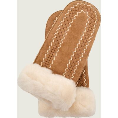 UGG Rękawiczki ATHERSON z dodatkiem wełny shearling zamsz brązowy L/XL UGG Rękawiczki ATHERSON z dodatkiem wełny shearling zamsz brązowy L/XL
