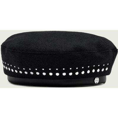 Marc Cain Wełniany beret czarny OS Marc Cain Wełniany beret czarny OS