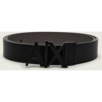 Giorgio Armani Exchange Skórzany dwustronny pasek czarny 80 Giorgio Armani Exchange Skórzany dwustronny pasek czarny 80