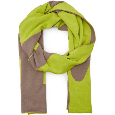 Boss GREEN Dwustronny szal Acro_Scarf-X z dodatkiem wełny limonkowy OS Boss GREEN Dwustronny szal Acro_Scarf-X z dodatkiem wełny limonkowy OS