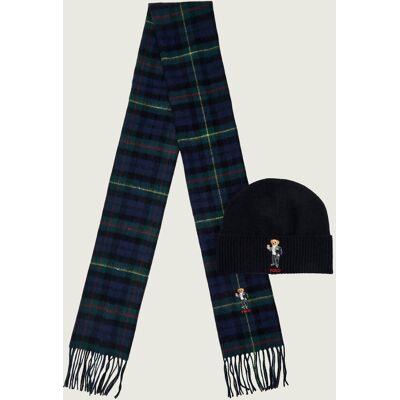 Polo Ralph Lauren Wełniany szal + czapka z dodatkiem kaszmiru multikolor OS Polo Ralph Lauren Wełniany szal + czapka z dodatkiem kaszmiru multikolor OS