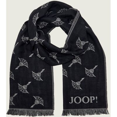 Joop! Szal Feris-PC z dodatkiem wełny czarny OS Joop! Szal Feris-PC z dodatkiem wełny czarny OS