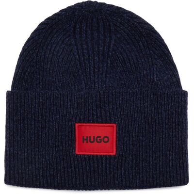 HUGO Wełniana czapka Xaff 6 granatowy OS HUGO Wełniana czapka Xaff 6 granatowy OS