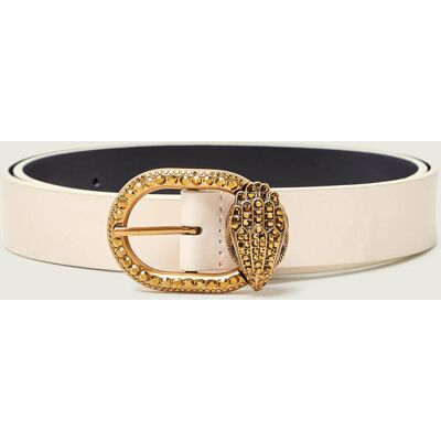 Kurt Geiger Skórzany pasek MAYFAIR ecru S/M Kurt Geiger Skórzany pasek MAYFAIR ecru S/M
