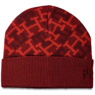 Tommy Hilfiger Czapka TH MONOGRAM z dodatkiem wełny i kaszmiru bordowy OS Tommy Hilfiger Czapka TH MONOGRAM z dodatkiem wełny i kaszmiru bordowy OS