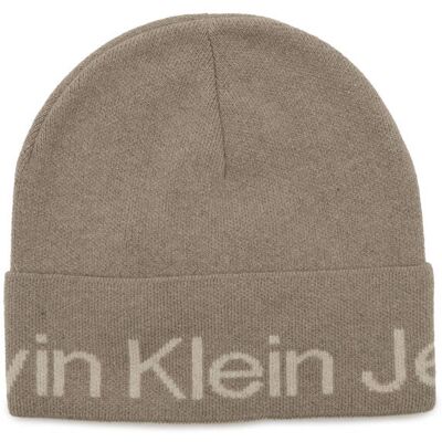 Calvin Klein Jeans Czapka z dodatkiem wełny i kaszmiru brązowy OS Calvin Klein Jeans Czapka z dodatkiem wełny i kaszmiru brązowy OS