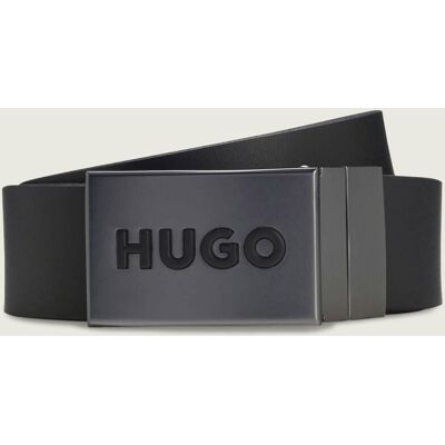 HUGO Skórzany pasek Gussy_Plaque_Sr35 czarny 100 HUGO Skórzany pasek Gussy_Plaque_Sr35 czarny 100