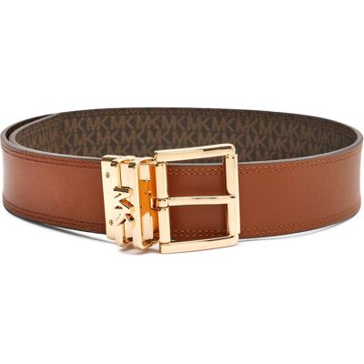 Michael Kors Dwustronny pasek z dodatkiem skóry brązowy L Michael Kors Dwustronny pasek z dodatkiem skóry brązowy L