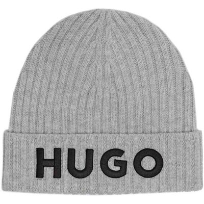 HUGO Wełniana czapka Unisex X szary OS HUGO Wełniana czapka Unisex X szary OS