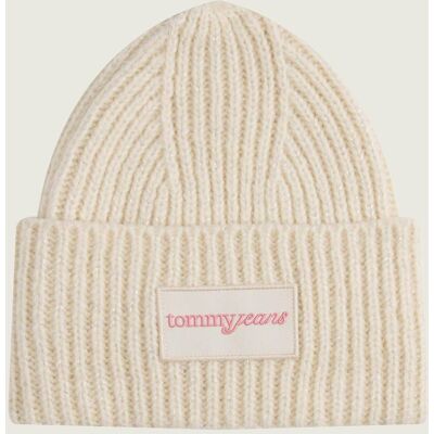 Tommy Jeans Wełniana czapka ecru OS Tommy Jeans Wełniana czapka ecru OS